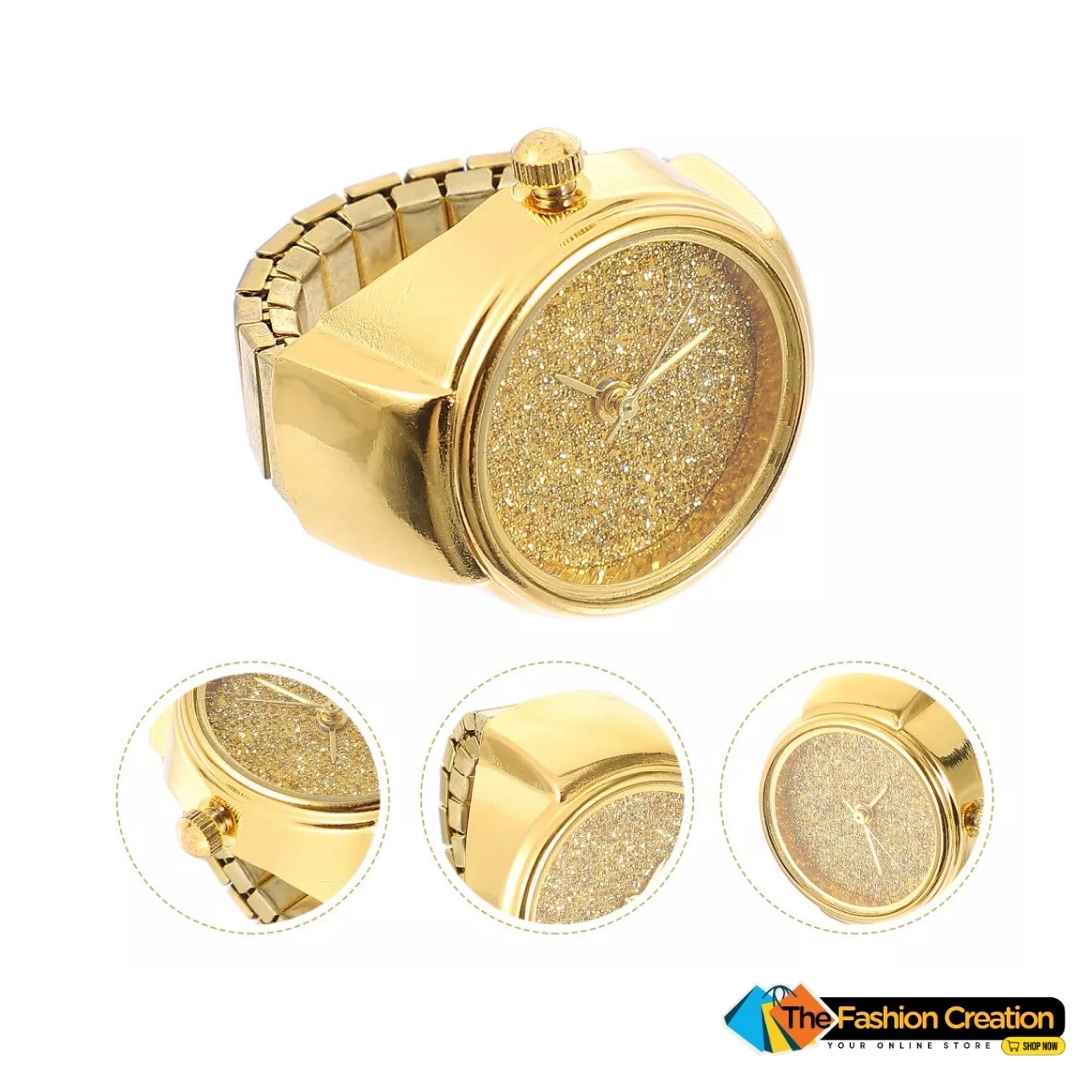 Beautiful Gold Finger Watch Ring For Women