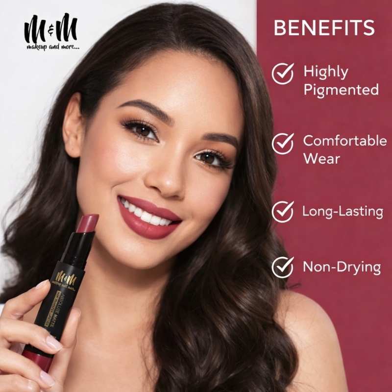 M&M Beautiful Blush Nude Matte Lipstick For Women