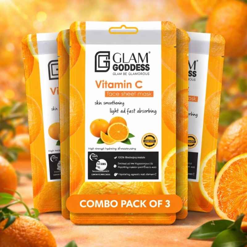 Glam Goddess Vitamin C Face Sheet Mask With 3 Combo Pack