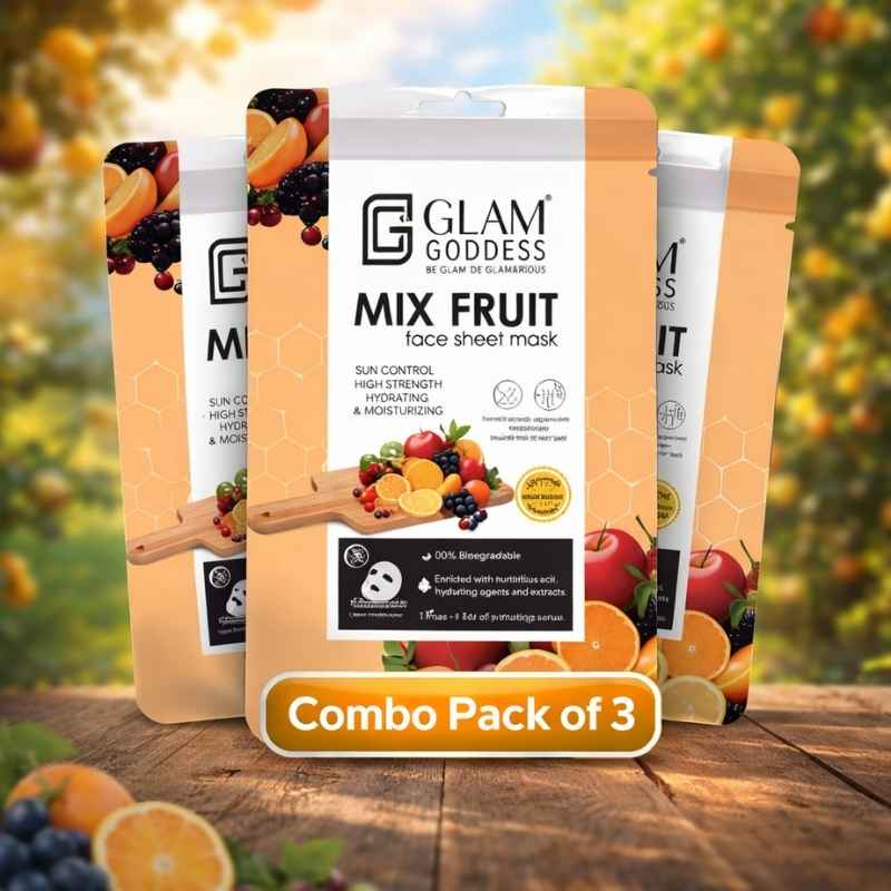 Glam Goddess Mix Fruit Face Sheet Mask With 3 Combo Pack