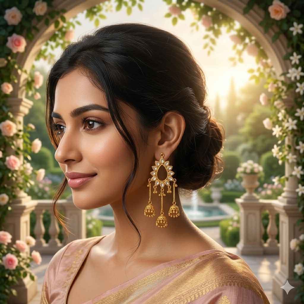 Latest Stylish Fancy Long Kashmiri Earrings For Women