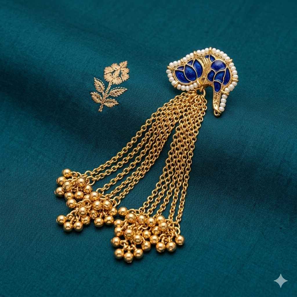 Traditional Kashmiri Gold Plated Jhumka Earrings For Women