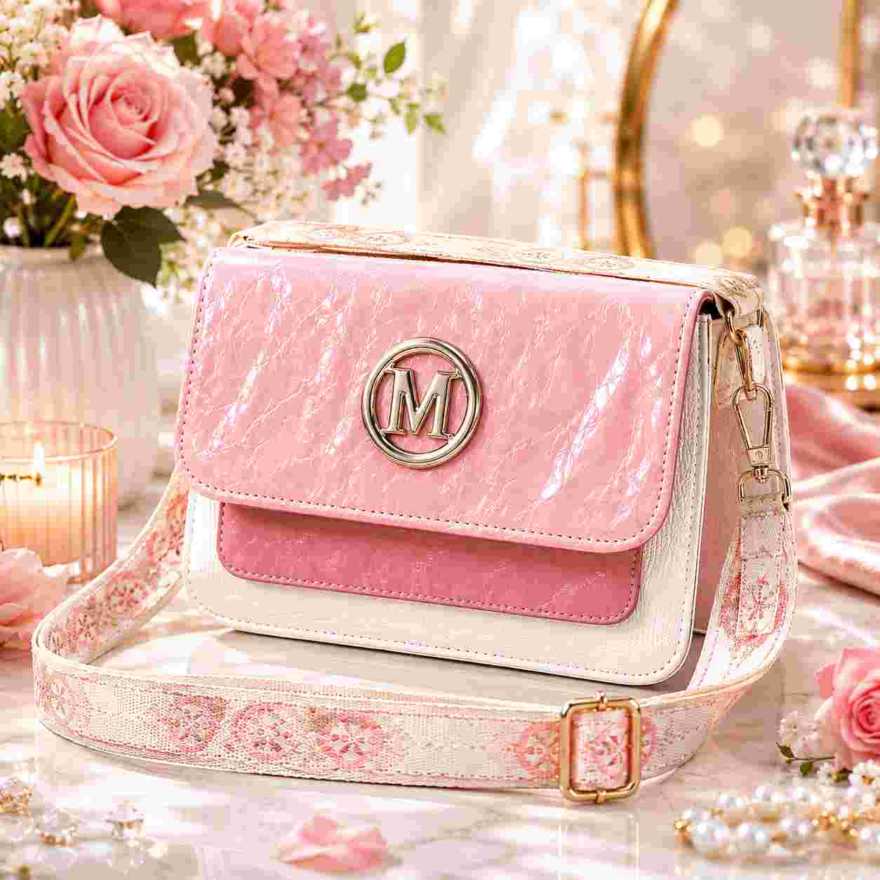 Stylish Pink Handbag For Women