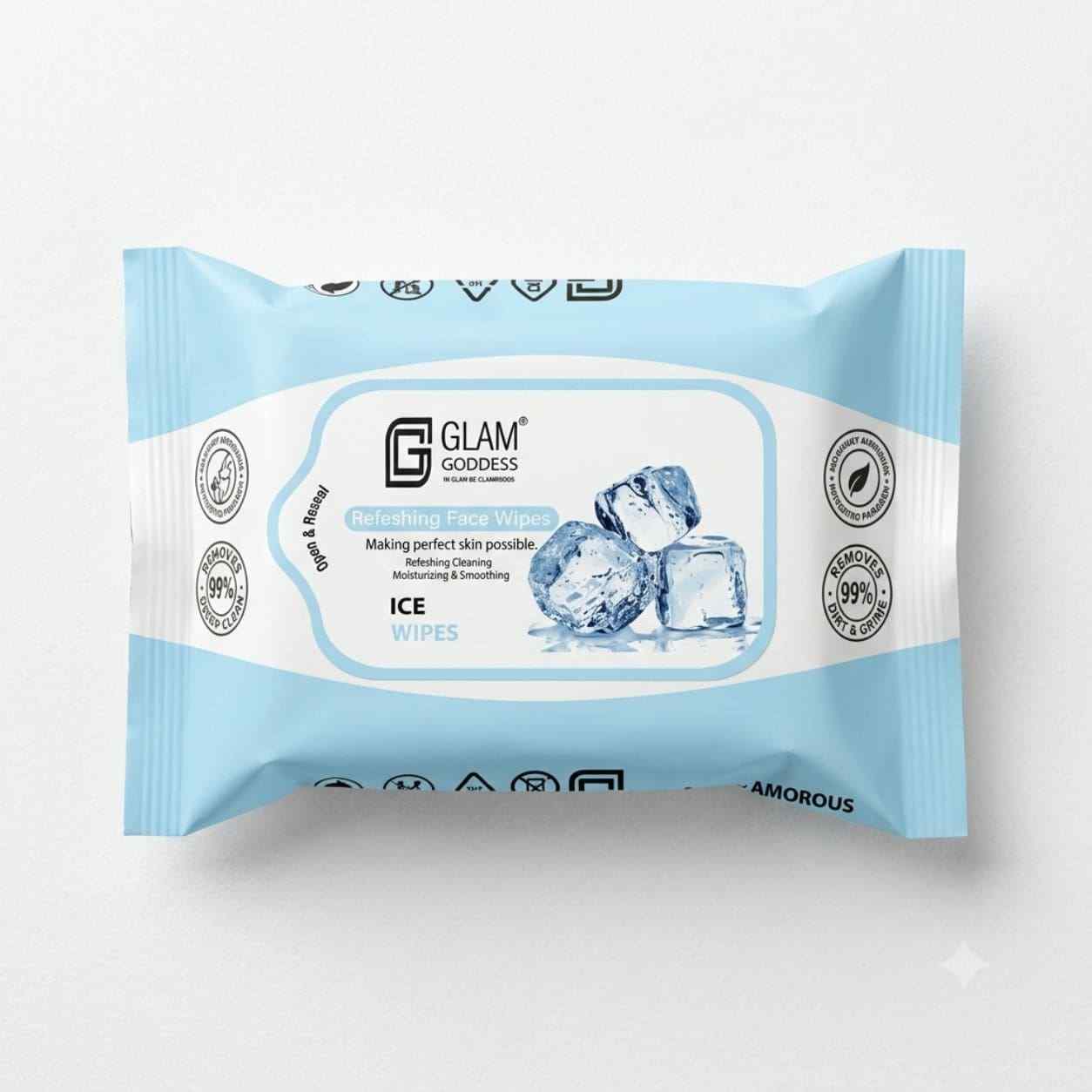 Glam Goddess Ice Cool Wet Face Wipes Set Of 2