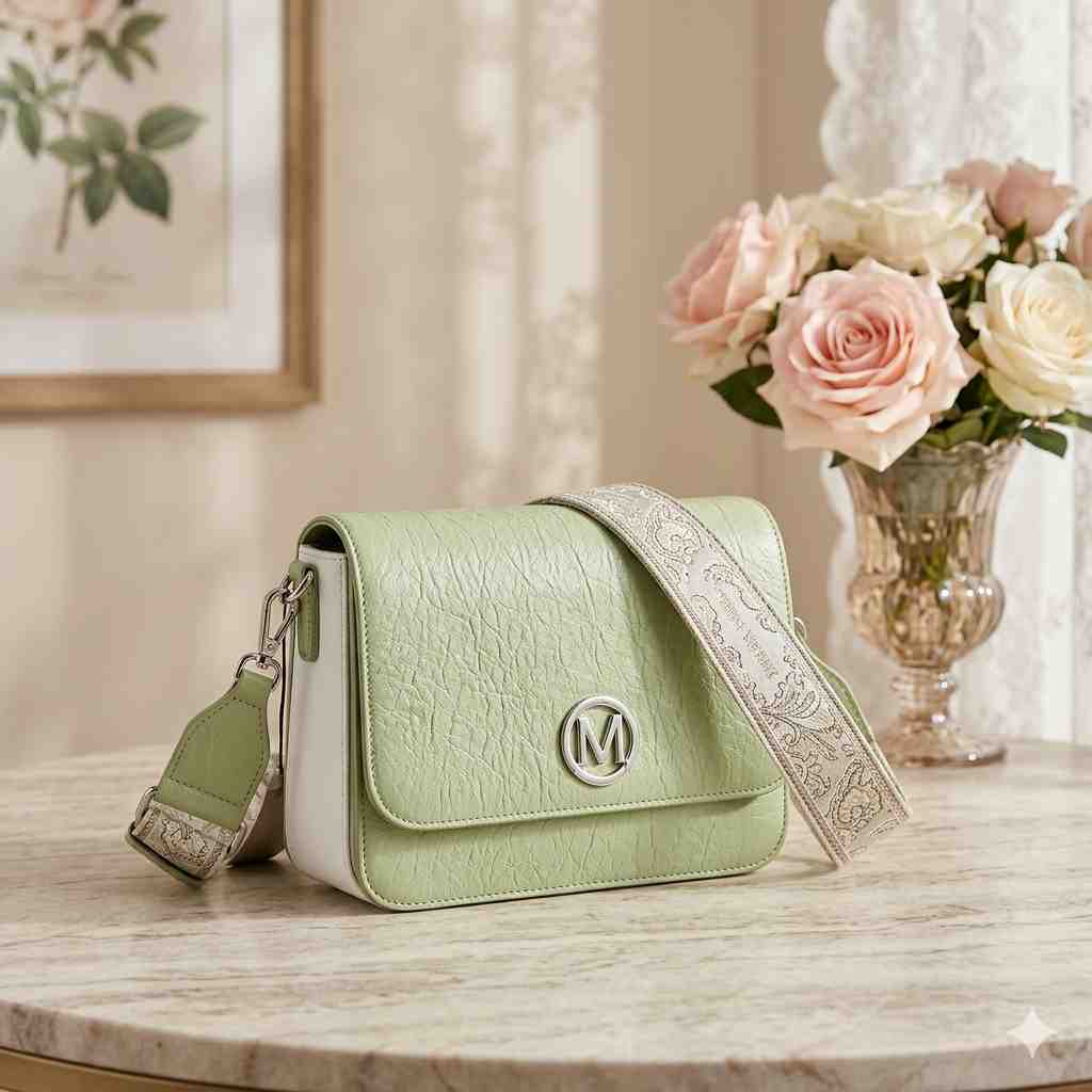 Light Green Sling Handbag For Women