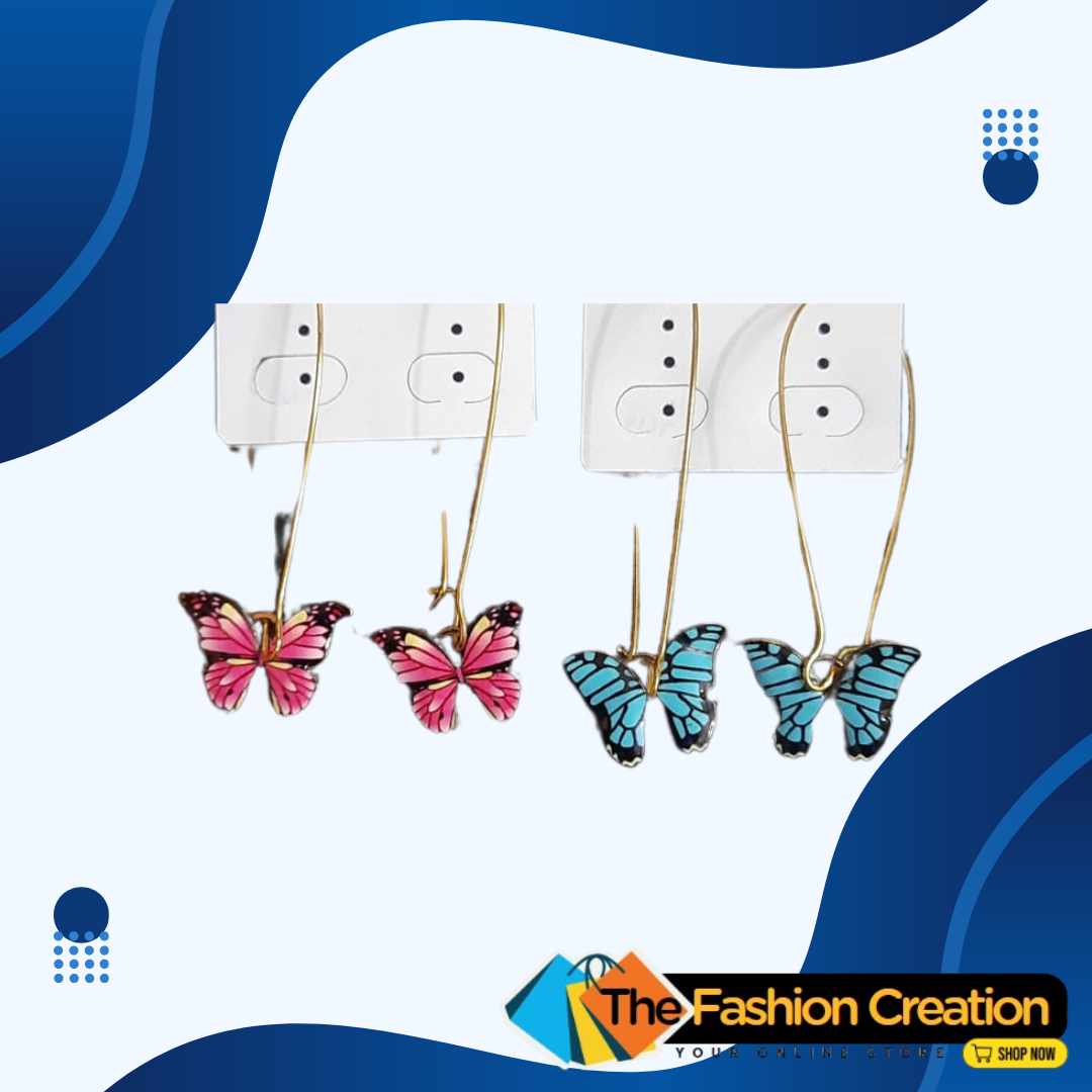 Multicolor Butterfly Dangle Earrings For Girl