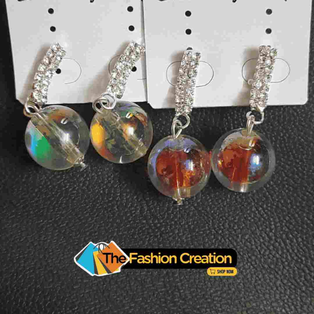 Lovely Disco Ball Multicolor Earrings For Girl (Combo Of 2)