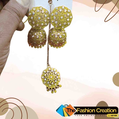 Beautiful Traditional Jhumka Earrings With Mangtikka