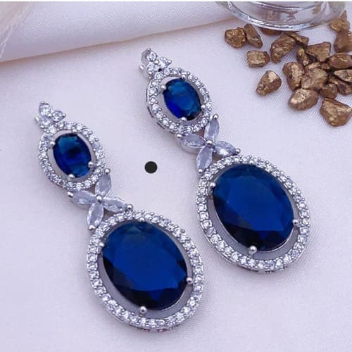 Traditional Antique Blue Jhumki Earrings For Women & Girls