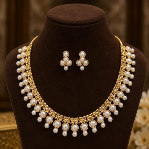 Beautiful Yellow Kundan Stone Jewelry Set For Women