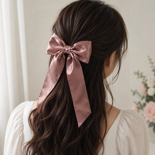 Mauve Hair Bow For Women & Girls